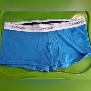 Calvin Klein Bright Blue Stretch Boxer Briefs with White Waistband